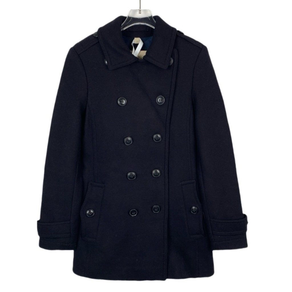 Burberry Black Wool-Cashmere Blend Double-Breasted Coat